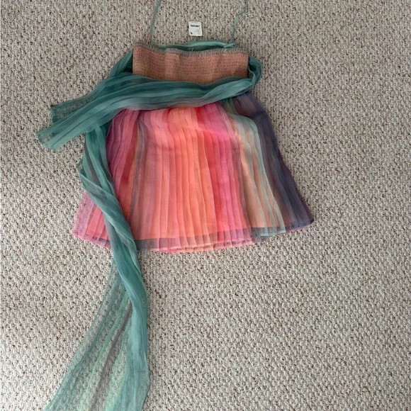 Free People Multicolor Strapless Dress Large - Picture 2 of 6